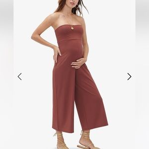 Hatch Strapless Wide-Leg Jumpsuit in Rust